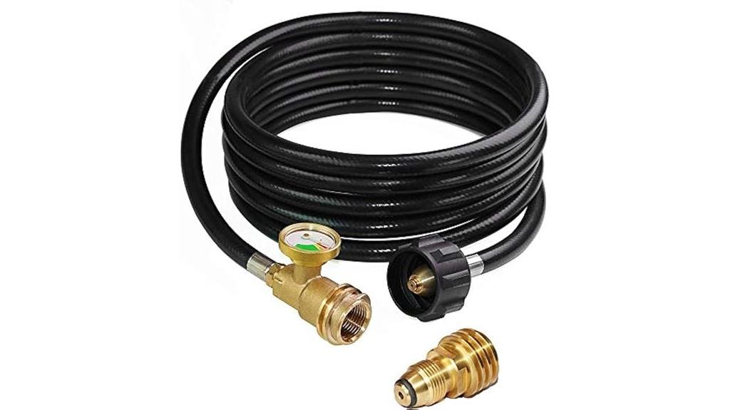 12 foot propane hose with gauge