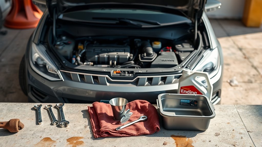 gather oil change supplies