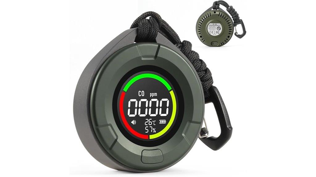 portable co detector with rechargeable battery