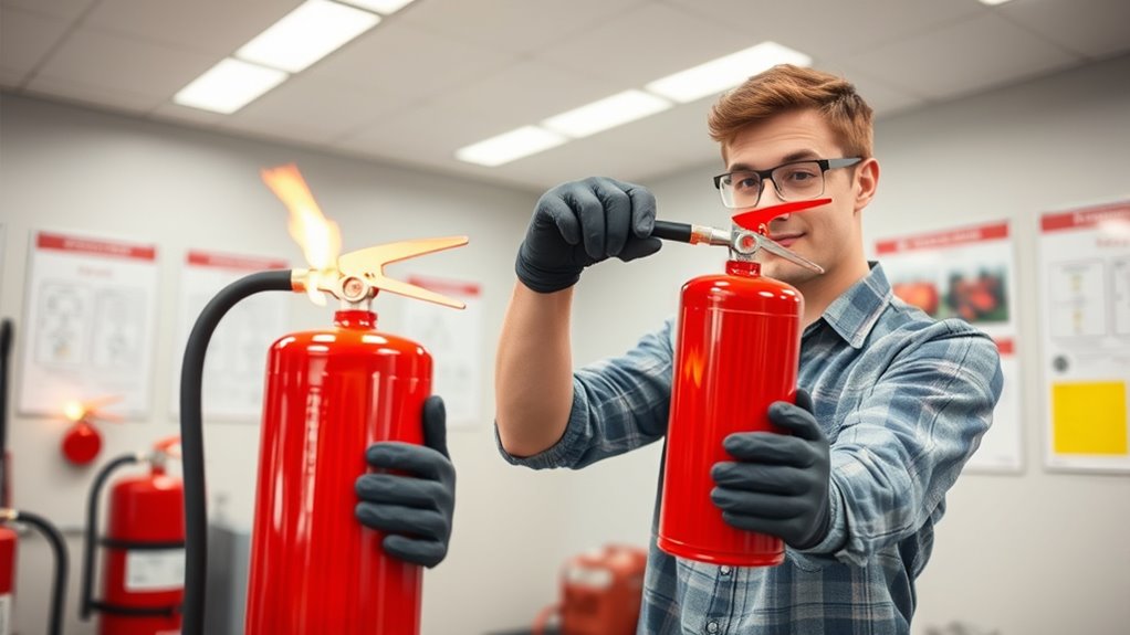 proper extinguisher handling technique