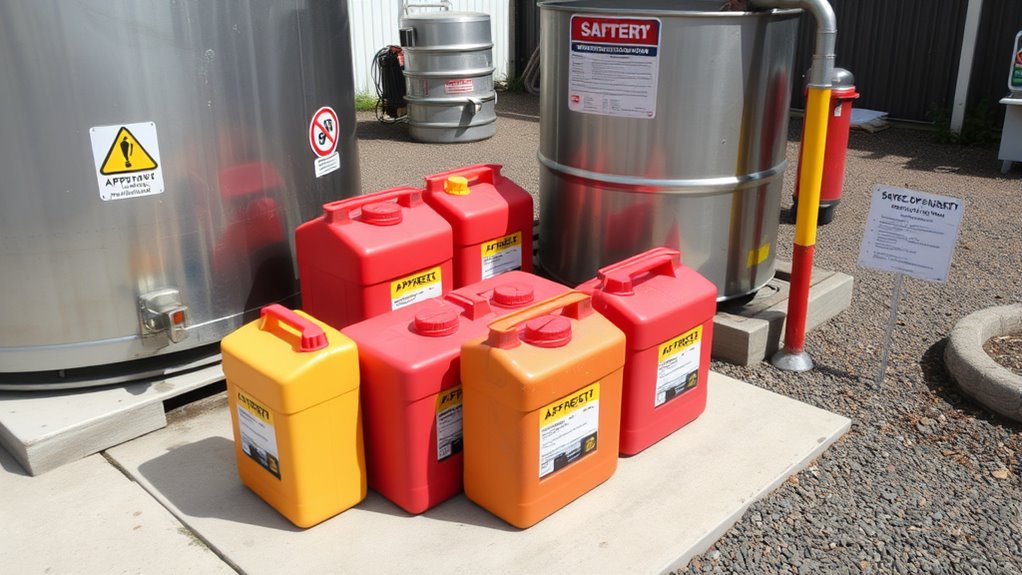 use approved labeled containers