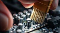 inspect capacitors and brushes