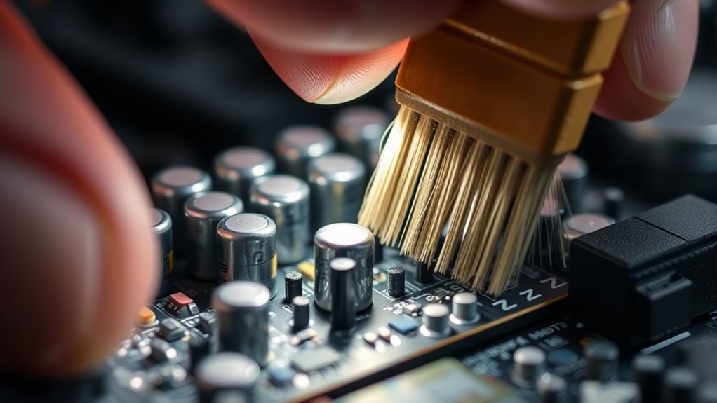 inspect capacitors and brushes