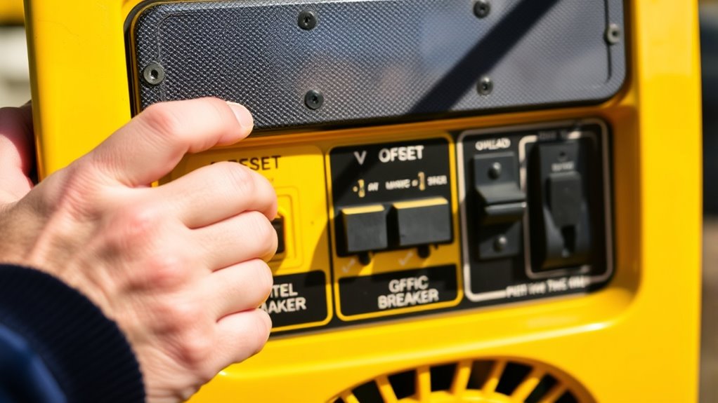 proper generator breaker reset