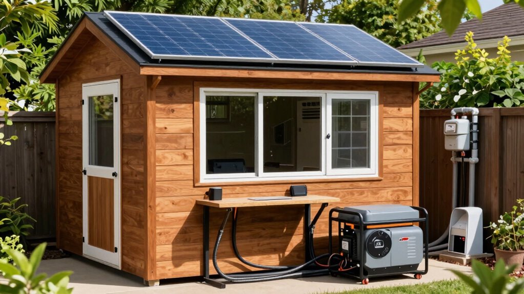 hybrid solar and generator system