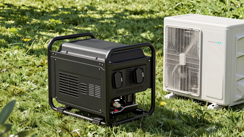 portable generator powering ac
