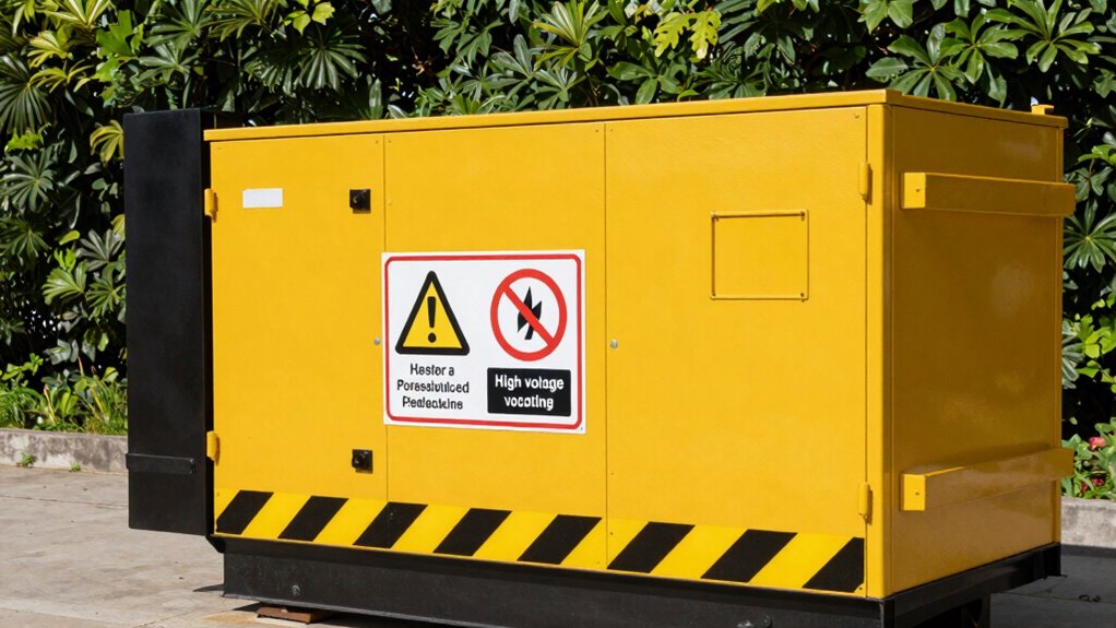 safety signs and physical barriers